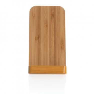 Logo trade promotional gift photo of: Bamboo 5W wireless charging stand