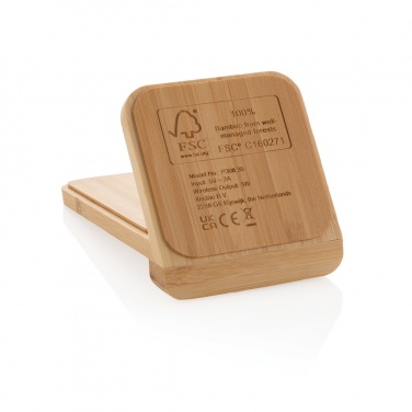 Logotrade promotional giveaway image of: Bamboo 5W wireless charging stand