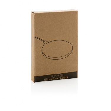Logotrade promotional products photo of: Bamboo 15W wireless charger