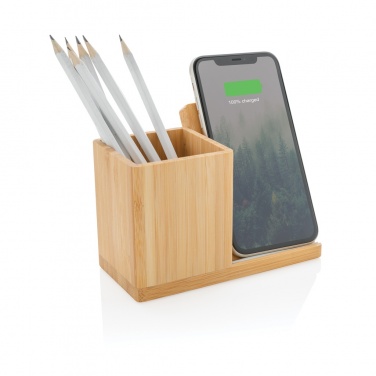 Logotrade advertising product image of: Calgary bamboo 10W wireless charger