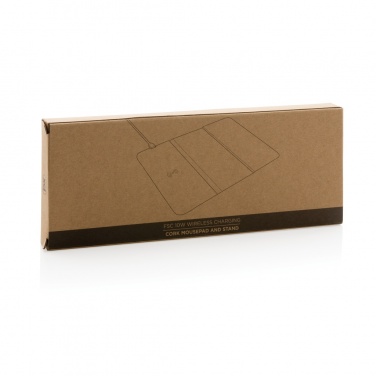 Logotrade promotional giveaway image of: 10W wireless charging cork mousepad and stand
