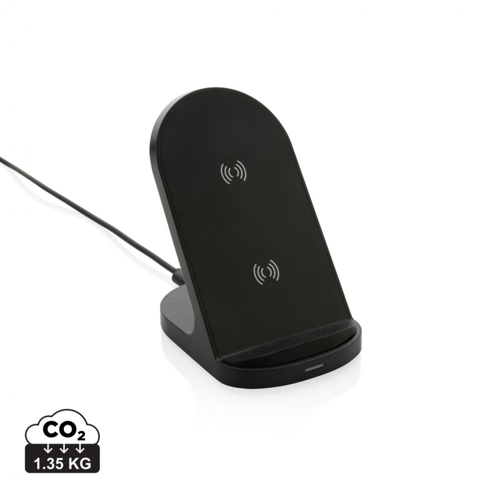 Logo trade promotional product photo of: RCS recycled plastic double coil wireless stand 15W