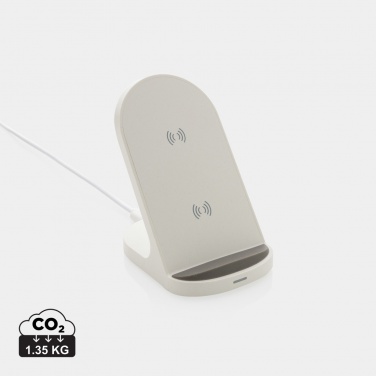 Logo trade promotional merchandise photo of: RCS recycled plastic double coil wireless stand 15W