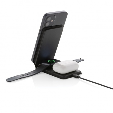 Logotrade corporate gifts photo of: Swiss Peak RCS rPU 15W  3-in-1 magnetic wireless charger