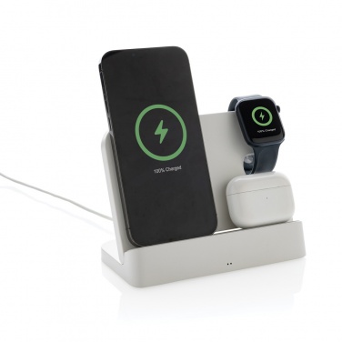 Logo trade promotional giveaway photo of: Joltz RCS recycled plastic dual 15W charger with iWatch slot