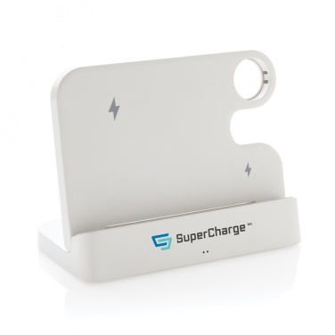 Logotrade business gift image of: Joltz RCS recycled plastic dual 15W charger with iWatch slot
