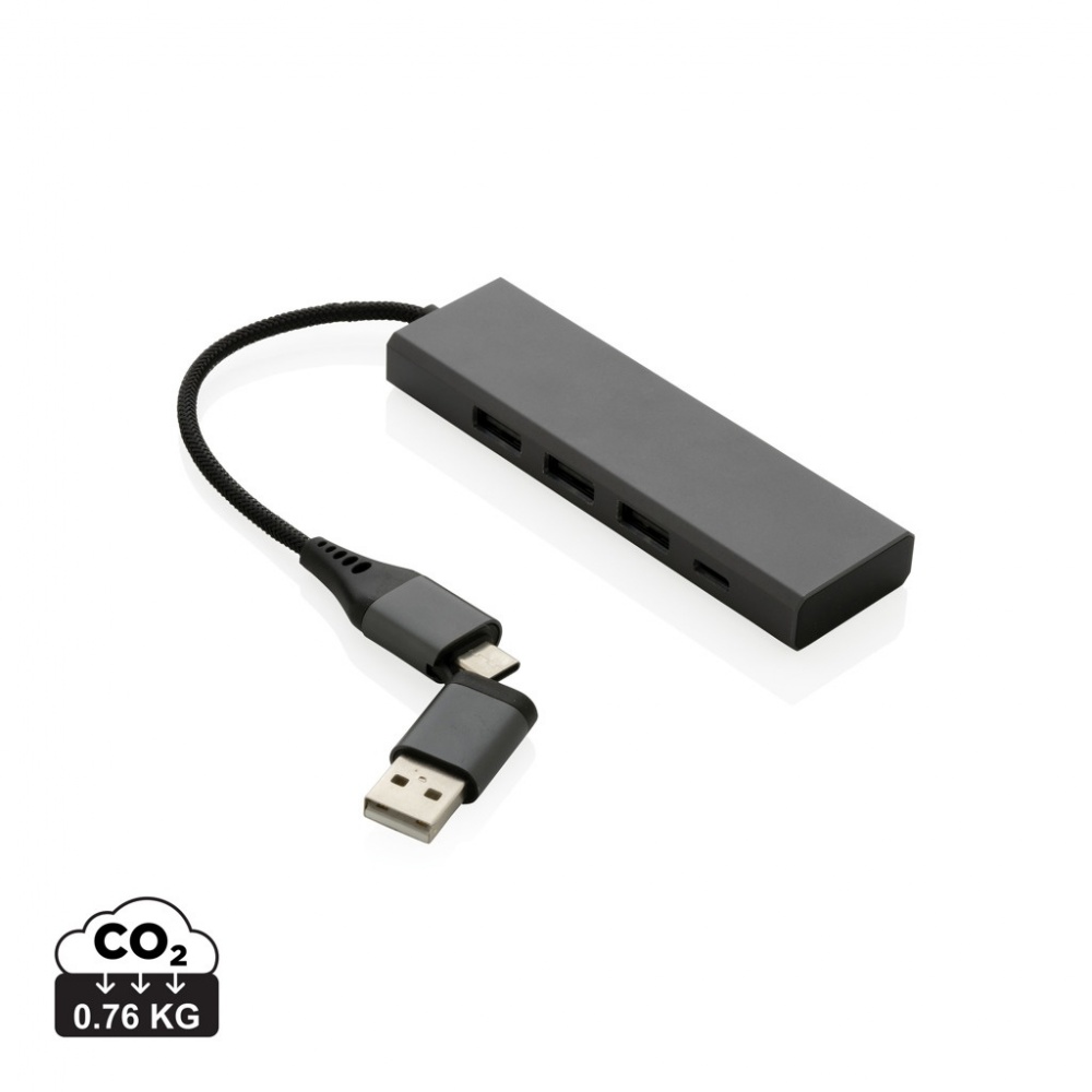 Logotrade promotional giveaway picture of: Terra RCS recycled aluminium hub with 3 USB ports