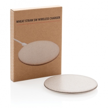 Logo trade corporate gifts image of: 5W Wheat straw wireless charger