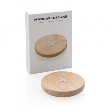 Logo trade advertising products picture of: 5W wood wireless charger