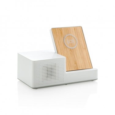 Logo trade promotional gift photo of: Ontario 5W wireless charger with speaker