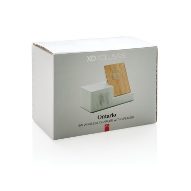 Logo trade promotional item photo of: Ontario 5W wireless charger with speaker