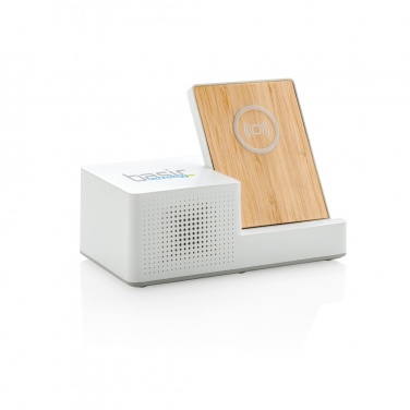 Logo trade corporate gifts picture of: Ontario 5W wireless charger with speaker