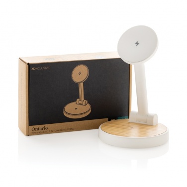 Logo trade promotional products picture of: Ontario RCS rplastic 15W magnetic charging 2 in 1 stand