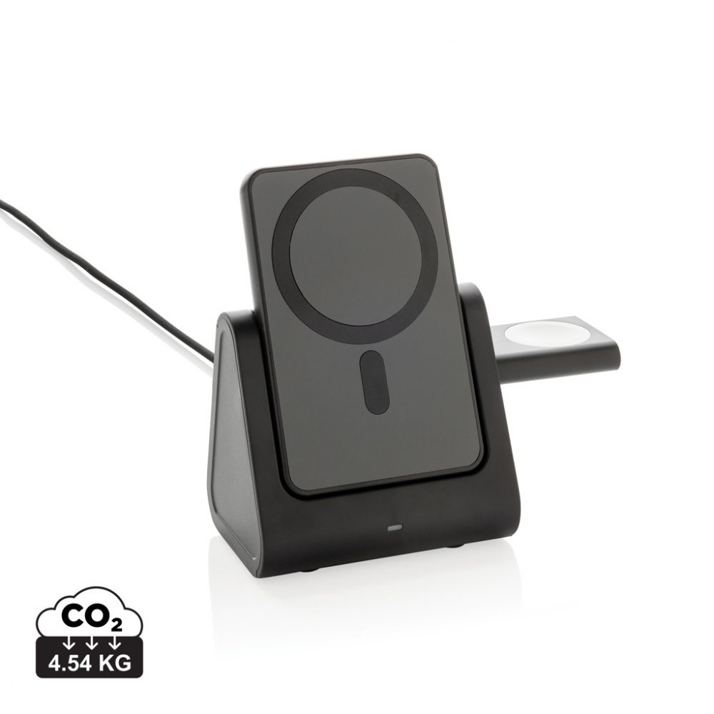 Logotrade promotional gift image of: Powerbase RCS recycled plastic 3 in 1 charger with powerbank