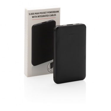 Logotrade promotional products photo of: 5.000 mAh Pocket Powerbank with integrated cables