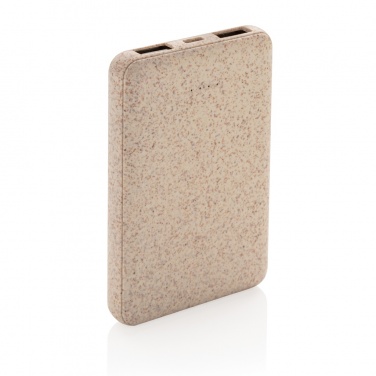 Logo trade promotional items image of: Wheat Straw 5.000 mAh Pocket Powerbank