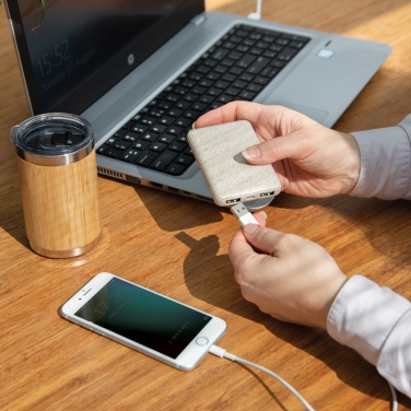 Logo trade promotional giveaways image of: Wheat Straw 5.000 mAh Pocket Powerbank
