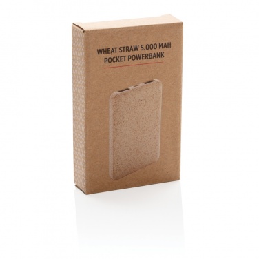 Logotrade promotional item picture of: Wheat Straw 5.000 mAh Pocket Powerbank
