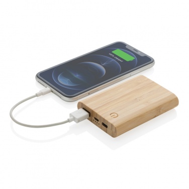 Logotrade promotional products photo of: Bamboo 5.000 mAh powerbank