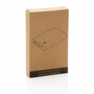 Logo trade business gift photo of: Bamboo 5.000 mAh powerbank