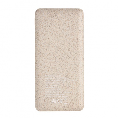 Logo trade corporate gifts image of: 10.000 mah wheat straw powerbank