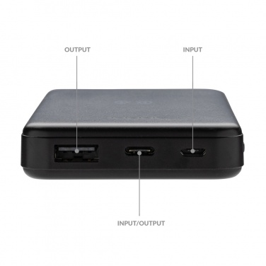 Logo trade promotional products picture of: RCS recycled plastic 5.000 mAh 5W wireless powerbank