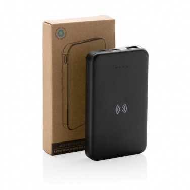 Logotrade promotional item image of: RCS recycled plastic 5.000 mAh 5W wireless powerbank