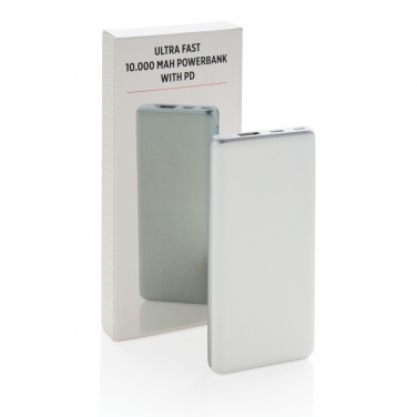 Logo trade business gift photo of: Ultra fast 10.000 mAh powerbank with PD
