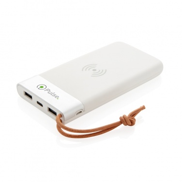 Logo trade corporate gifts image of: Aria 8.000 mAh 5W wireless charging powerbank