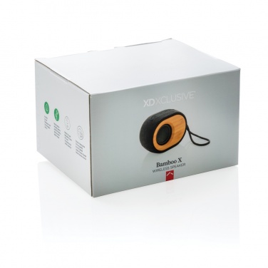 Logo trade promotional merchandise picture of: Bamboo X  speaker