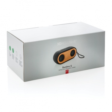 Logo trade advertising products picture of: Bamboo X double speaker