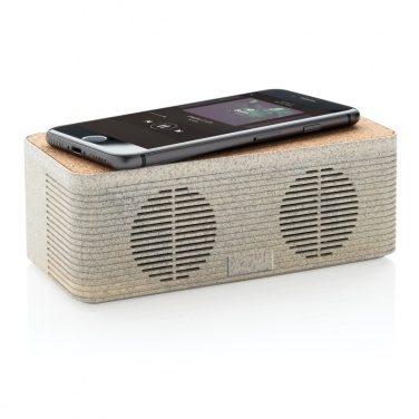 Logo trade promotional gifts picture of: Wheatstraw wireless charging speaker
