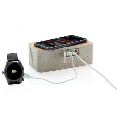 Logotrade advertising products photo of: Wheatstraw wireless charging speaker