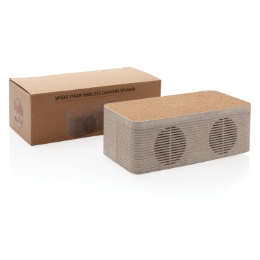 Logo trade promotional merchandise photo of: Wheatstraw wireless charging speaker