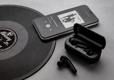 Logo trade promotional giveaways image of: Free Flow TWS earbuds in charging case