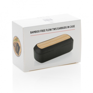 Logo trade promotional giveaways picture of: Bamboo Free Flow TWS earbuds in case