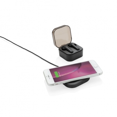 Logo trade promotional items image of: TWS earbuds in wireless charging case