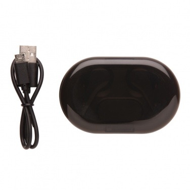 Logotrade business gift image of: Light up logo TWS earbuds in charging case