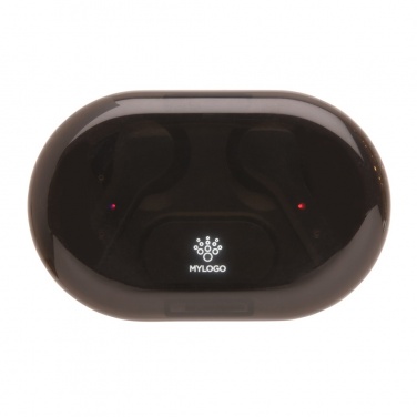 Logotrade business gift image of: Light up logo TWS earbuds in charging case
