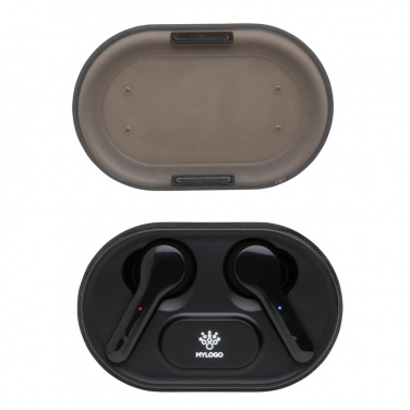 Logo trade promotional merchandise picture of: Light up logo TWS earbuds in charging case