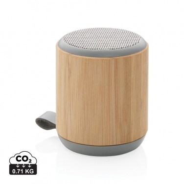 Logo trade promotional gift photo of: Bamboo and fabric 3W wireless speaker