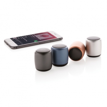 Logo trade promotional merchandise photo of: Mini aluminium wireless speaker