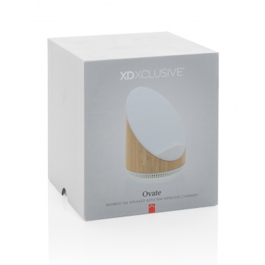Logotrade promotional gift image of: Ovate bamboo 5W speaker with 15W wireless charger