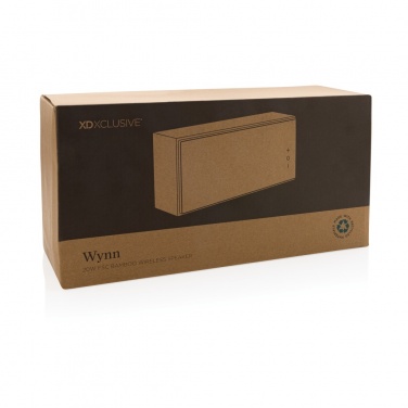 Logo trade business gifts image of: Wynn 20W bamboo wireless speaker