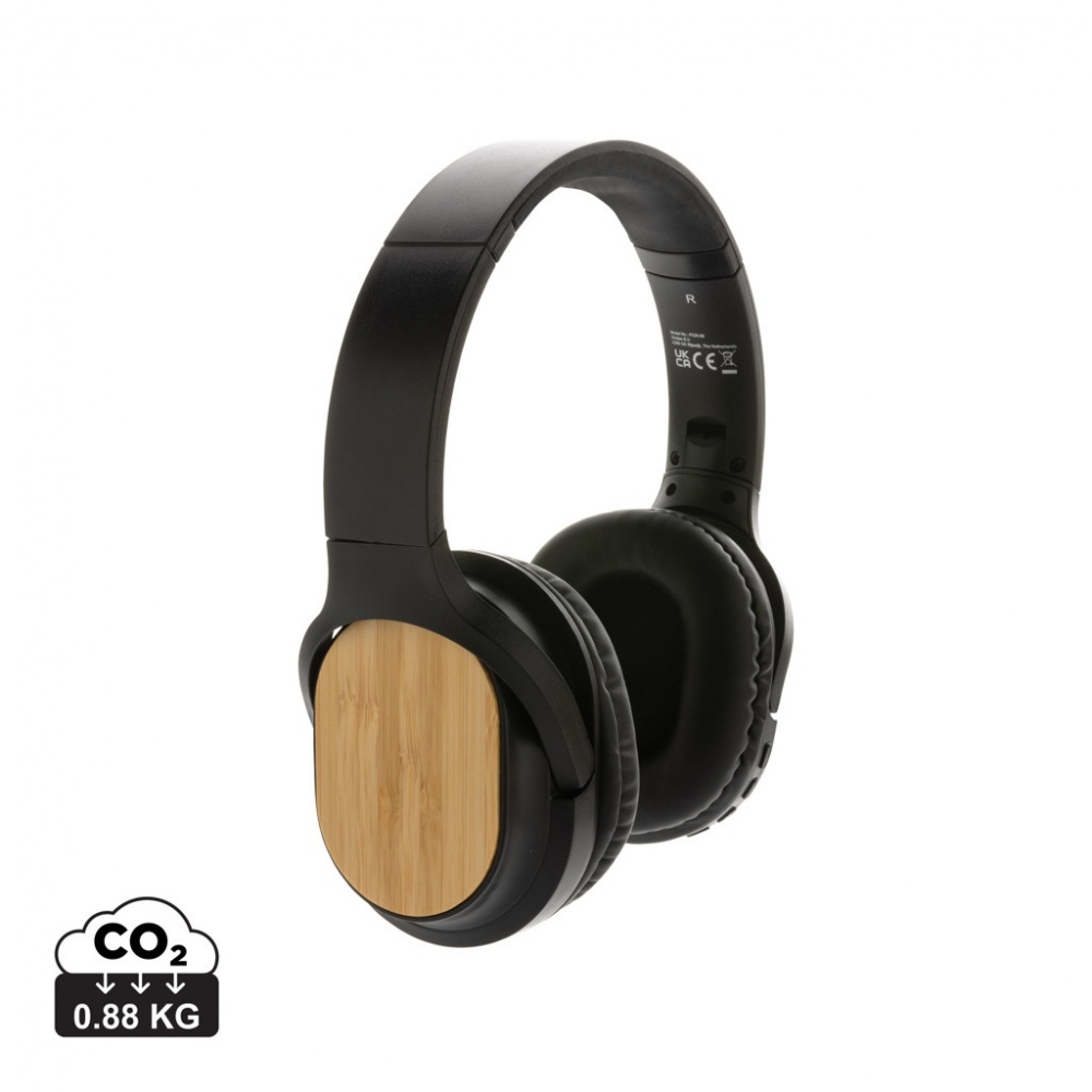 Logotrade promotional giveaway image of: RCS and bamboo Elite Foldable wireless headphone