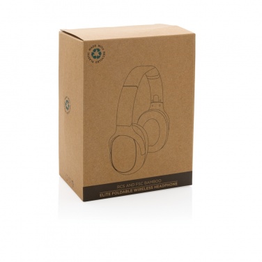 Logo trade business gift photo of: RCS and bamboo Elite Foldable wireless headphone