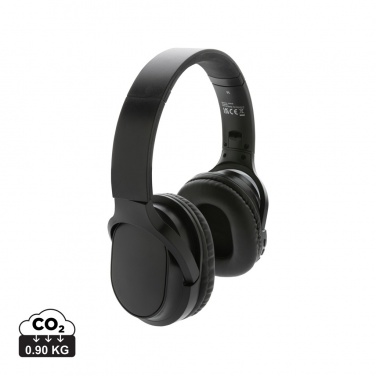 Logo trade promotional merchandise picture of: RCS recycled plastic Elite Foldable wireless headphone