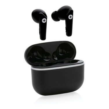 Logo trade advertising products image of: RCS recycled plastic Swiss Peak TWS earbuds 2.0