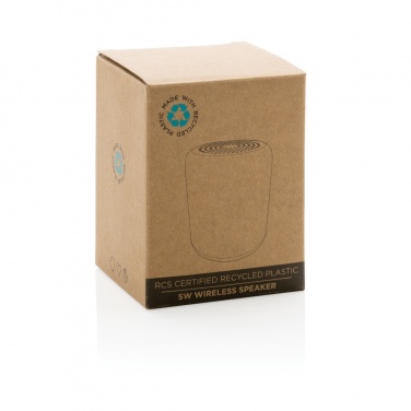Logo trade business gifts image of: RCS certified recycled plastic 5W Wireless speaker