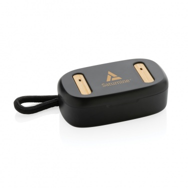 Logotrade promotional gift image of: RCS recycled plastic & bamboo TWS earbuds